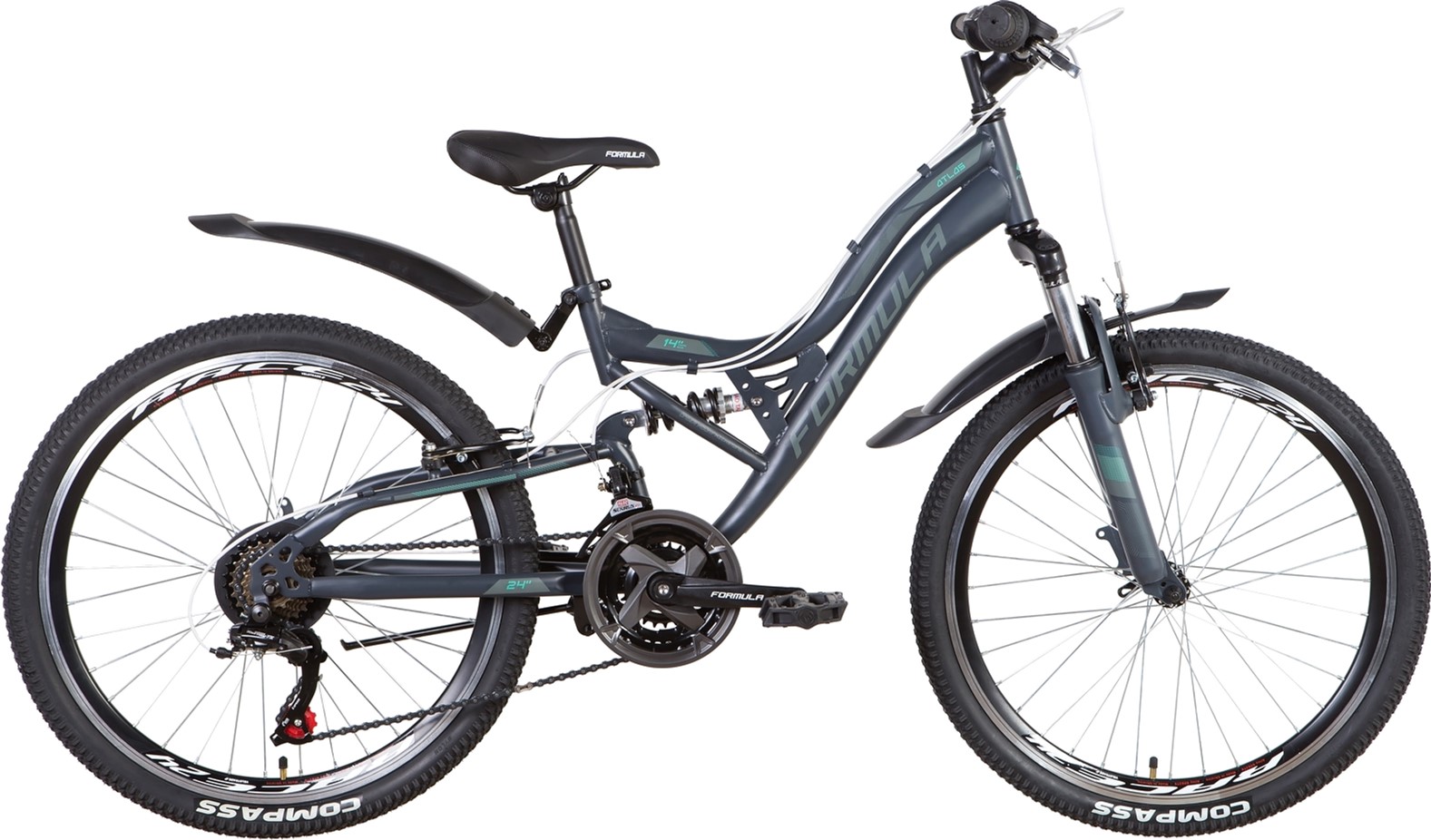 

Велосипед Formula Atlas AM2 Vbr 24" 14" (м) 2022 Темно-серый с бирюзовым (OPS-FR-24-328)