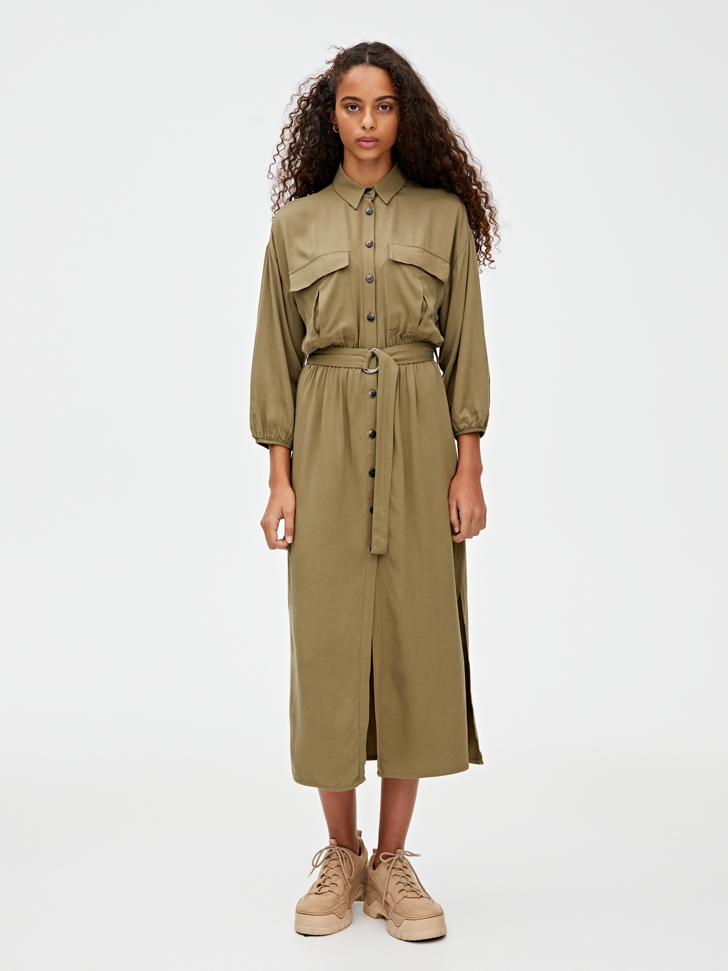 

Платье Pull & Bear 9390/381/505  Хаки, Платье Pull & Bear 9390/381/505 M Хаки