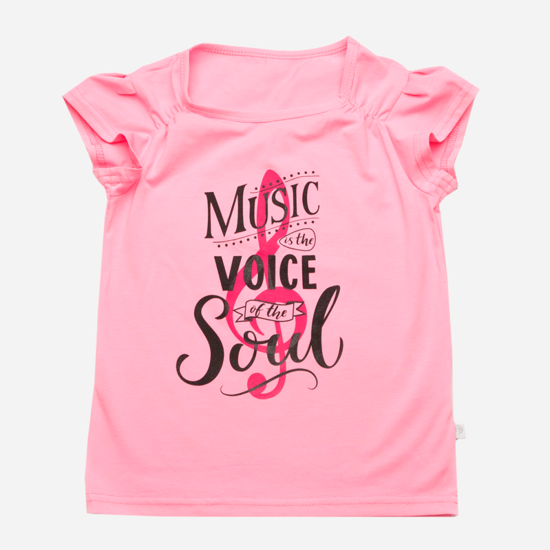 

Футболка Модный карапуз Music is the voice of the soul 03-00961 134 см Розовая