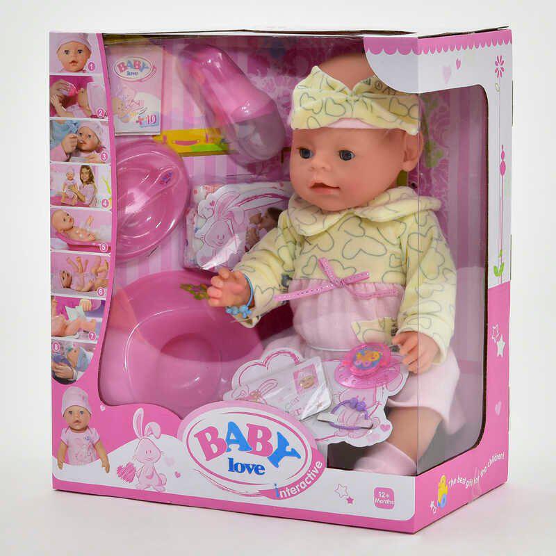 

Кукла пупс функциональный Baby Love 020 K 8 функций, с аксессуарами