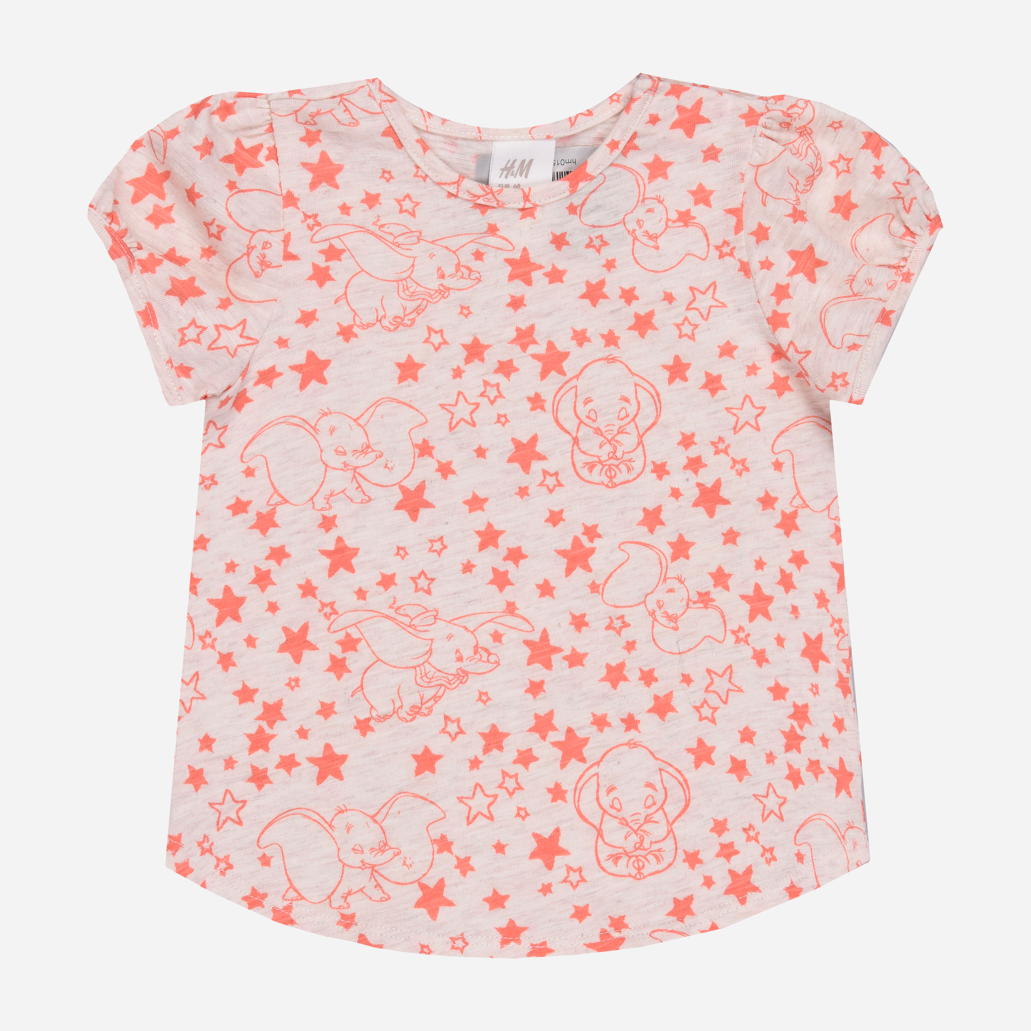 

Футболка H&M 6447580 68 см Белая слоники
