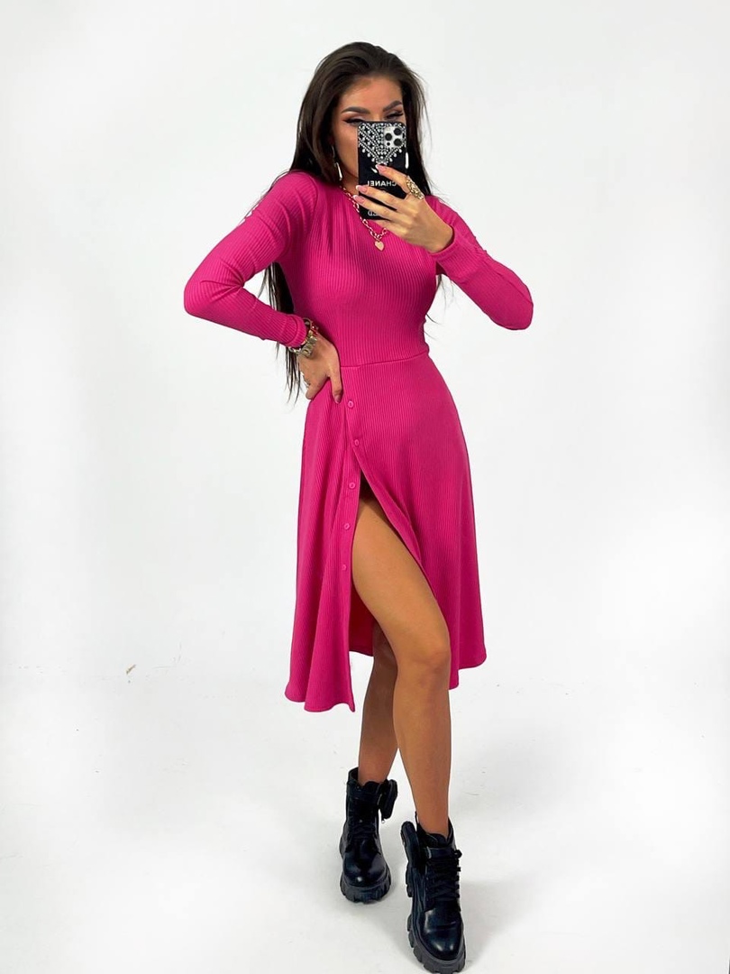 

Женское трикотажное платье Le'Katrin 5254-1M Малиновый