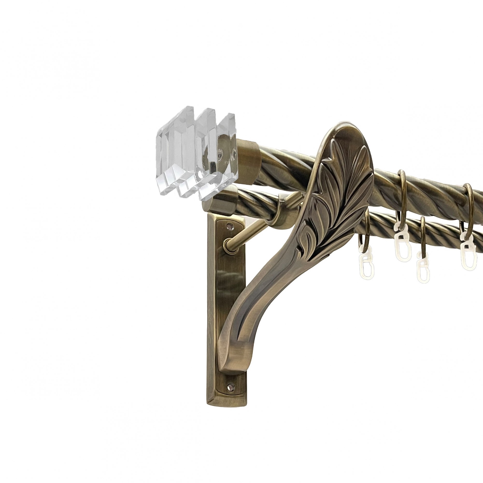 

Карниз Orvit Міліора металевий дворядний ретро скручена труба кільце металеве Антик 25\19 мм 160 см (00-00016442)