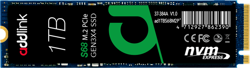 

S68 1TB NVMe M.2 2280 PCIe 3.0 x4 3D NAND TLC