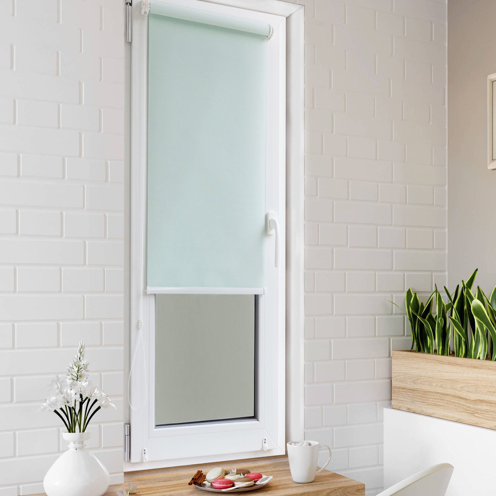

Ролет тканевый Roll deLuxe Сиде ментол 90x170 см
