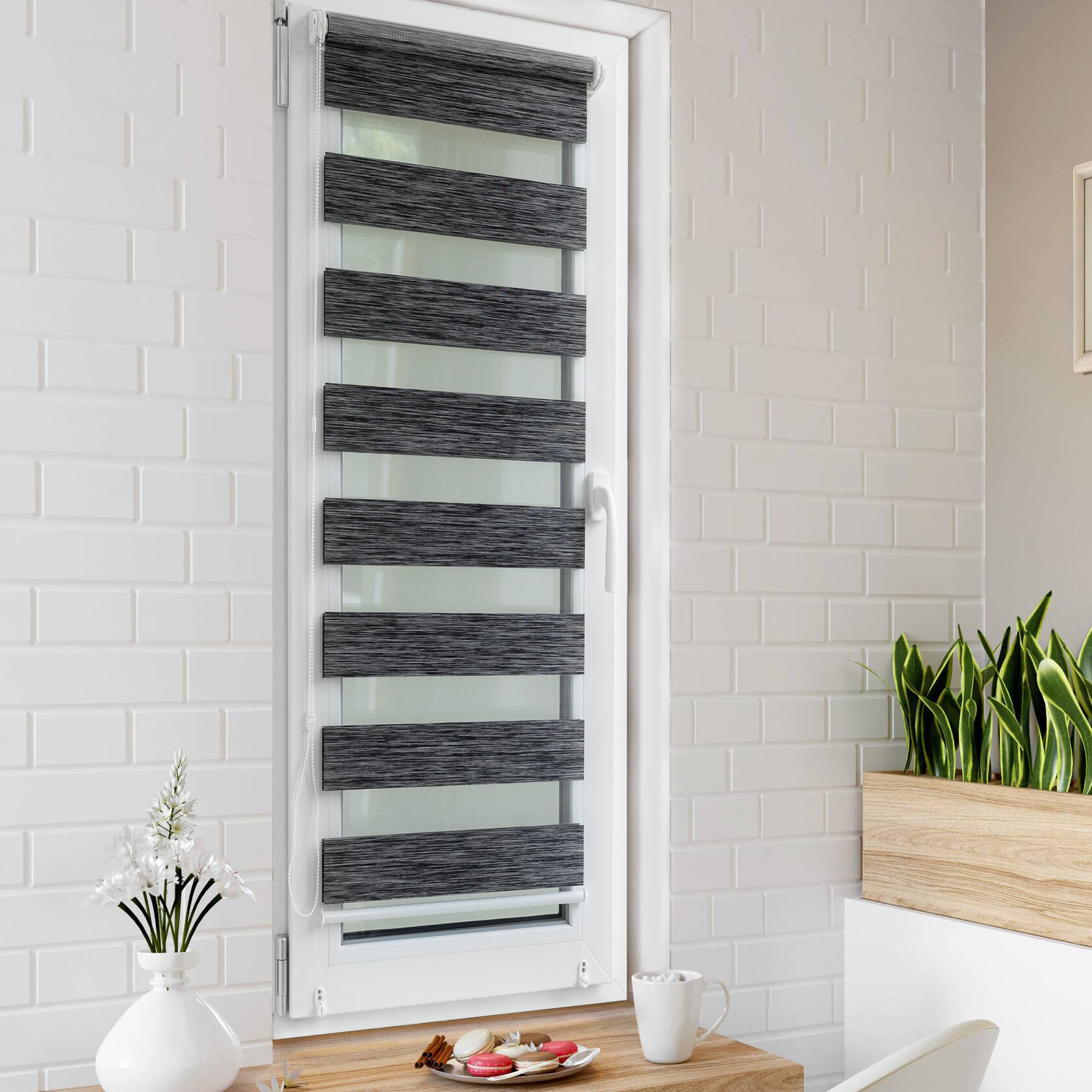 

Ролет тканевый Roll deLuxe День Ночь Рустик 80x160 см