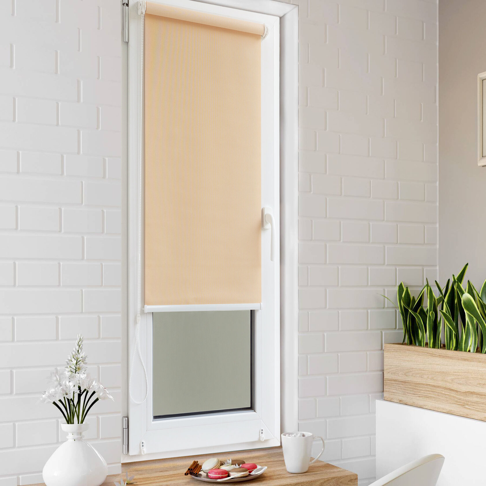 

Ролет тканевый Roll deLuxe Сиде персик 105x170 см