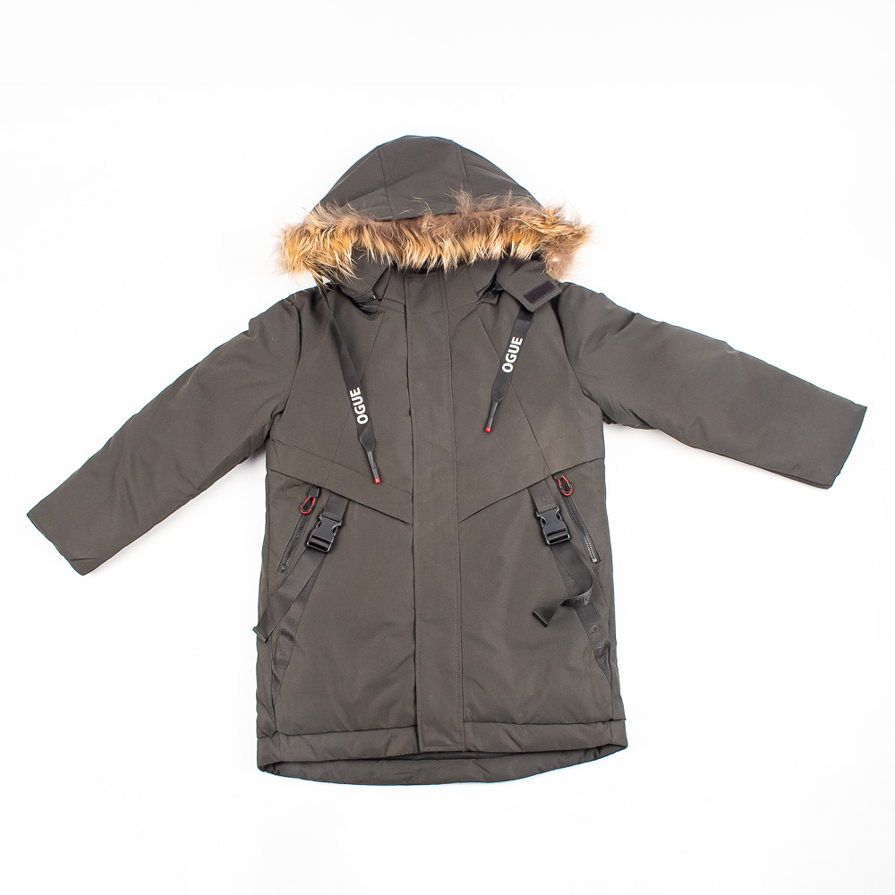

Куртка зимова коротка на хлопчика, кольору хакі 146 хакі (SKT000485267)