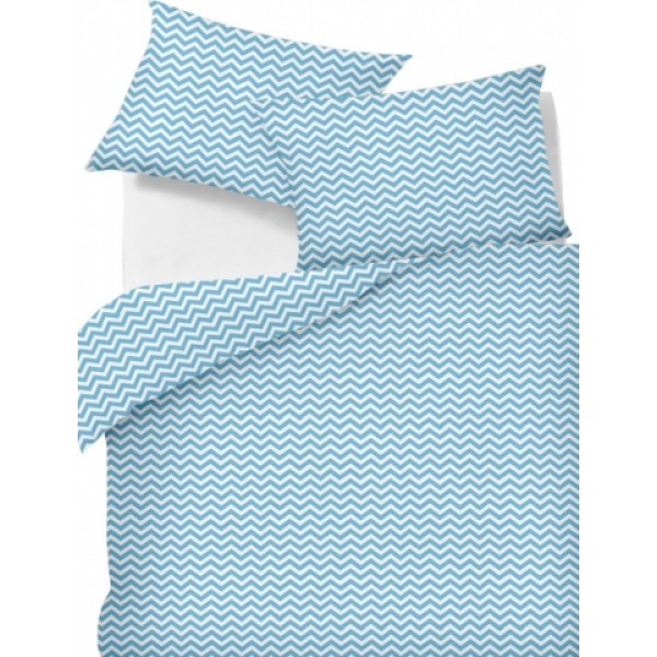 

Комплект Семейный постельного белья Moka Textile Зигзаг голубой Бязь Люкс 145х210