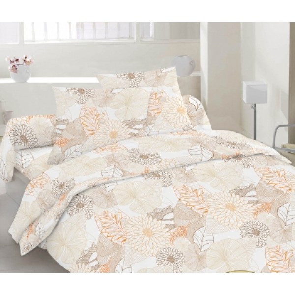 

Комплект Евро постельного белья Moka Textile Гербарий Сатин 200х220см