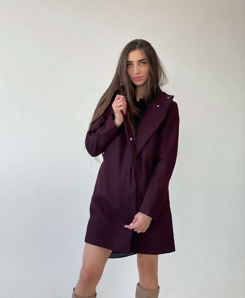 

Пальто Primark 38351  Бордовий, Пальто Primark 38351 42 Бордовий