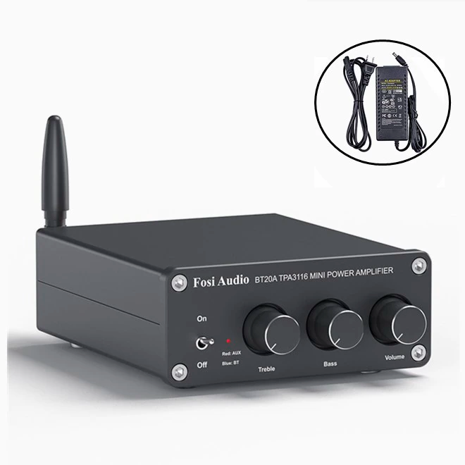 

Підсилювач звуку Fosi Audio BT20A Bluetooth 5.0 AUX 2x100W Black (1043zp)