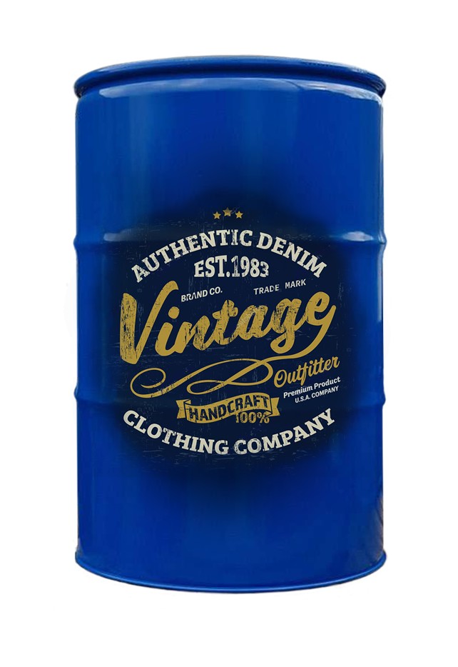 

Бочка дизайнерская в стиле LOFT (ЛОФТ) Тарне Рішення 1А2 внутреннее покрытие жёлтое 200л синяя VINTAGE