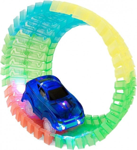 

Гибкий гоночный трек Maya Toys 56 деталей с машинкой (со светом) (7210)