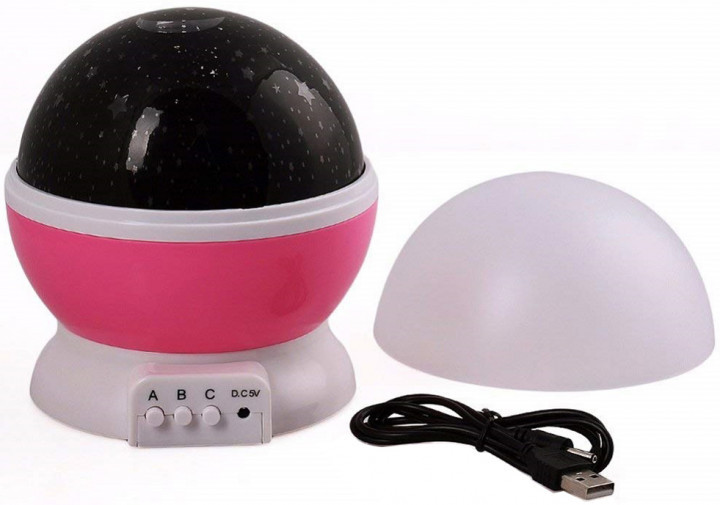 

Круглый вращающийся ночник-проектор звездное небо Star Master Dream 4767 Pink (zag163806637)
