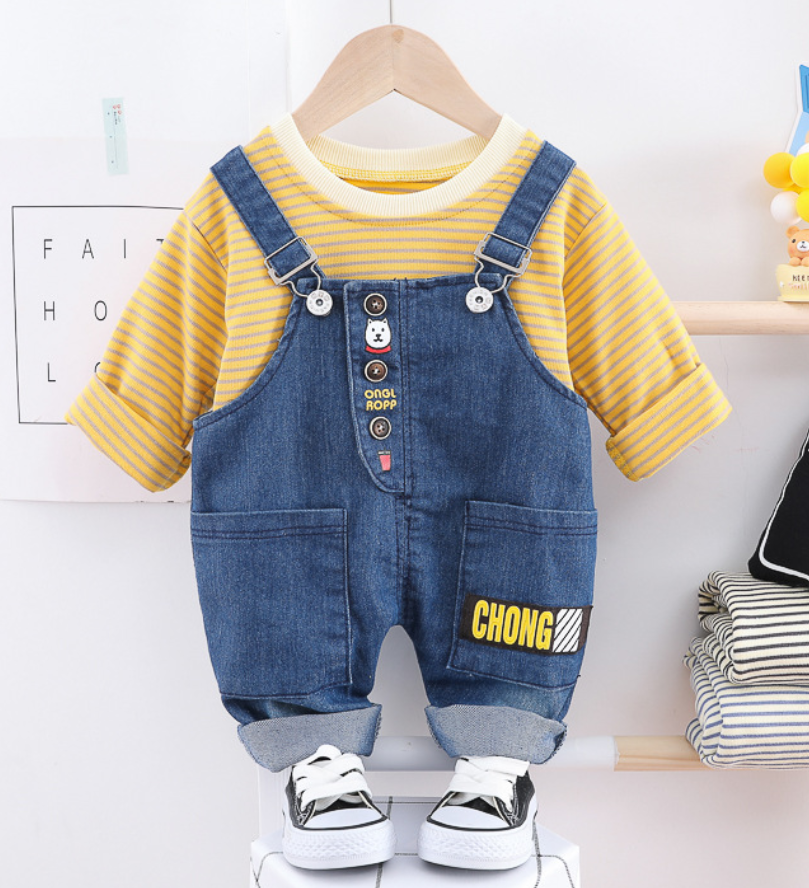 

Костюм двойка с кофтой в полоску 100см Желтый (6296)