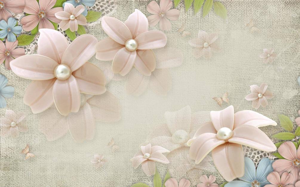 

Фотообои Арт-Обои Нежные цветы с жемчугом №38848 Жаккард