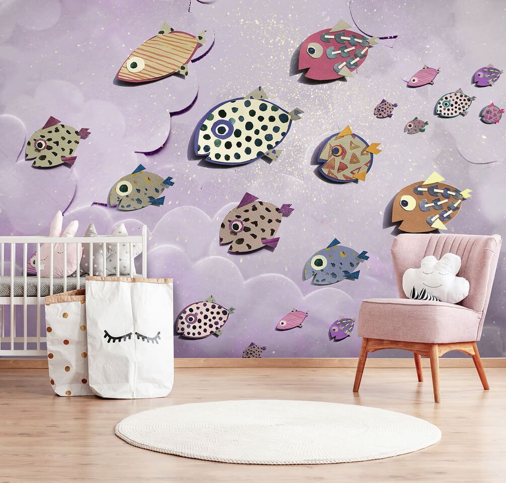 

Фотообои Арт-Обои Стайка рыб №child_010 Декоративная штукатурка