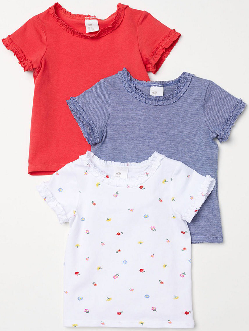 

Футболка H&M 5hm03200149 74 см 3 шт Розовая