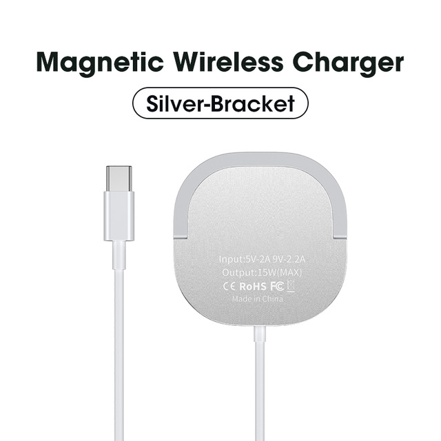 

Беспроводное зарядное устройство MagSafe wireless charger with holder JYD-WC92 |15W Max| Silver