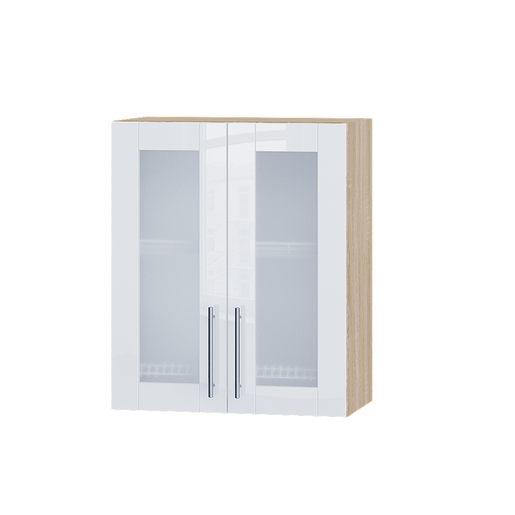 

Кухня Акрил модуль Верх для сушки витрина ВВ06-600 Белый Глянец Сонома 60х30х72 см