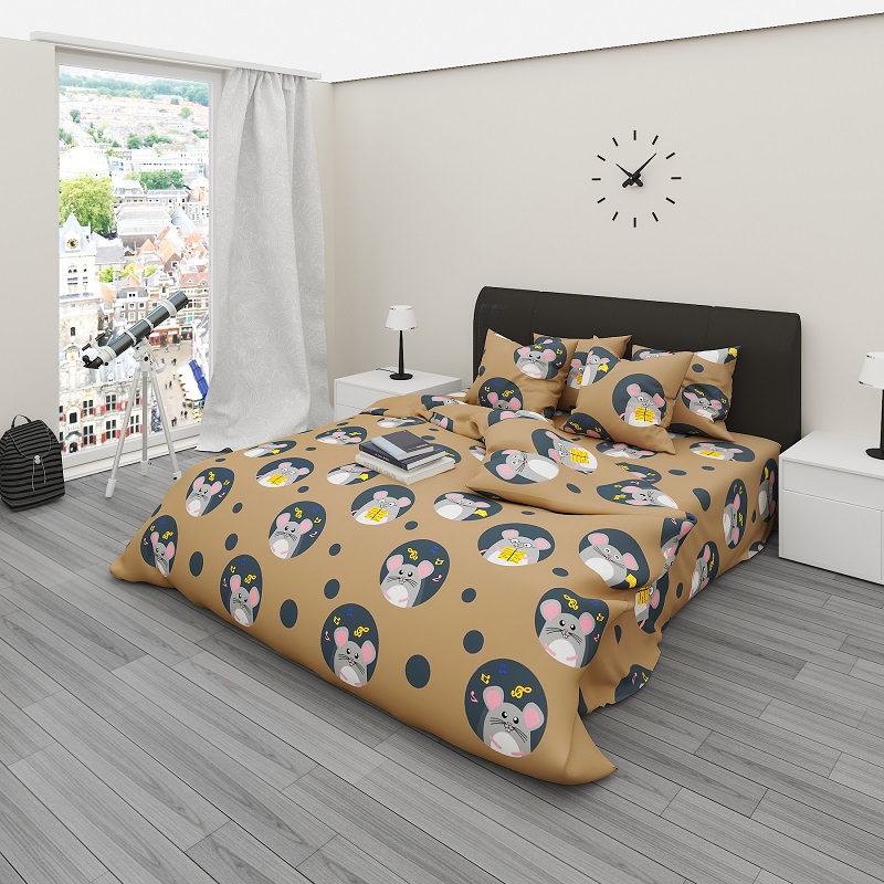 

Комплект постельного белья Уютная Жизнь Бязь Голд Семейный 150x220x2 (K-G-N-7708-brown)