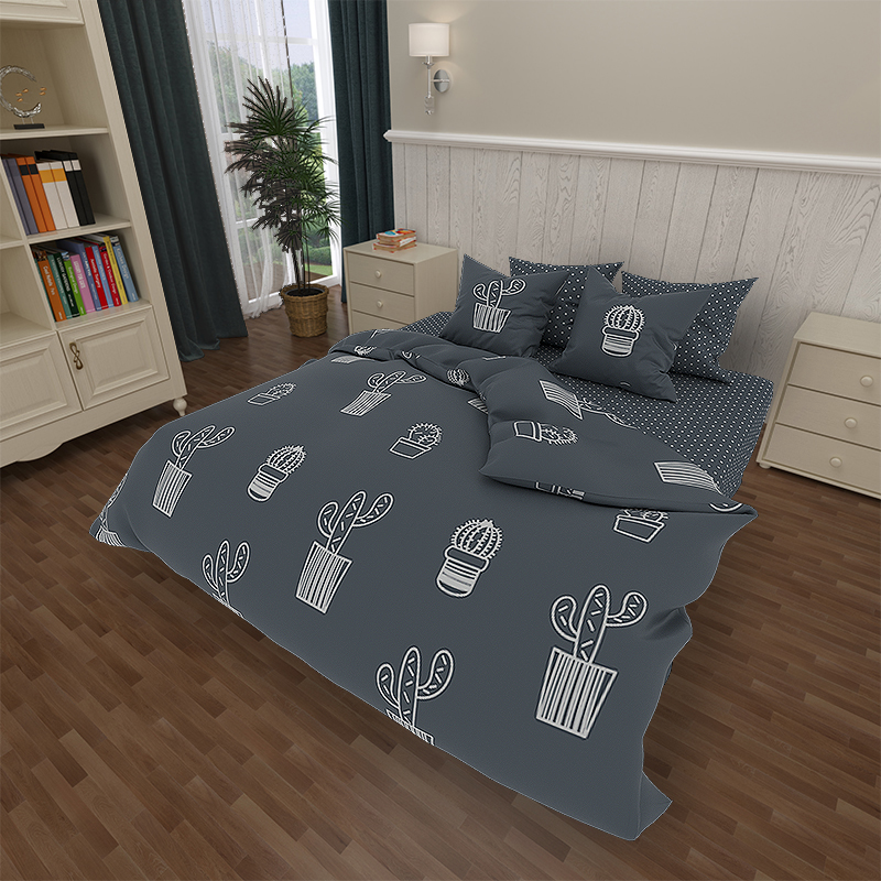 

Комплект постельного белья Уютная Жизнь Бязь Голд Семейный 150x220x2 (K-G-N-7651-A-B)