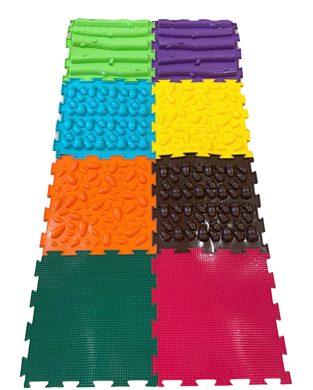 

Детский модульный массажный ортопедический коврик Ортодон комплект Лесная тропинка из 8 пазлов