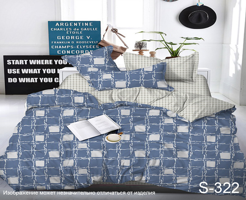 

Комплект постельного белья Люкс Сатин на молнии ЛАПЛАНДИЯ S322 евро 200*215, наволочки 70*70