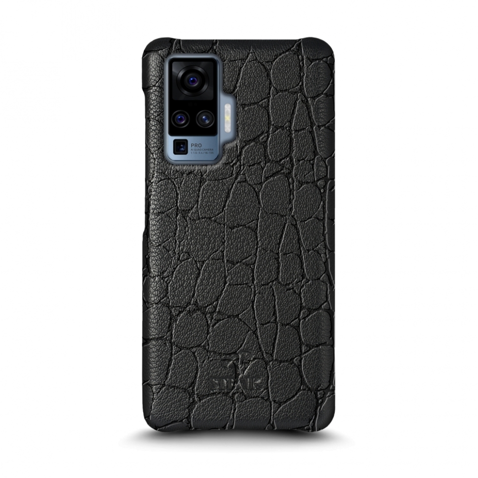 

Кожаная накладка Stenk Reptile Cover для Vivo X50 Pro Чёрная