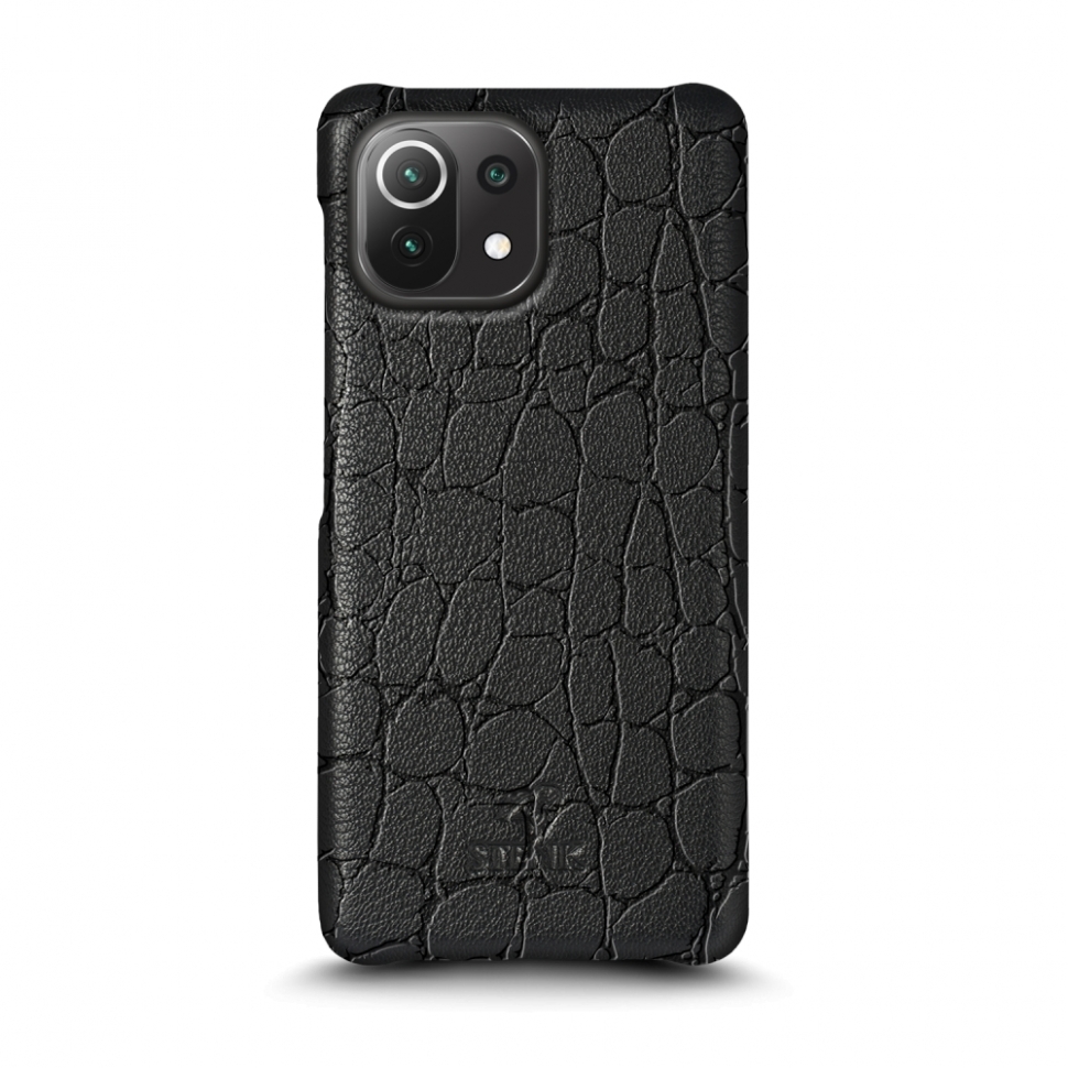 

Кожаная накладка Stenk Reptile Cover для Xiaomi 11 Lite 5G NE Чёрная