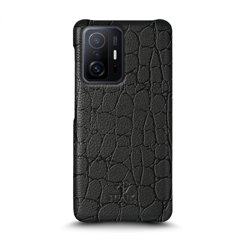 

Кожаная накладка Stenk Reptile Cover для Xiaomi 11T Pro Чёрная