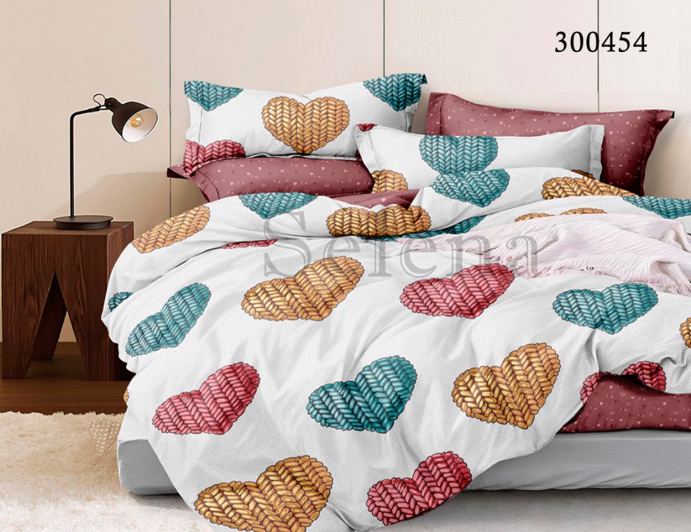 

Постельное белье сатин Selena Сплетение сердец 300454 Евро