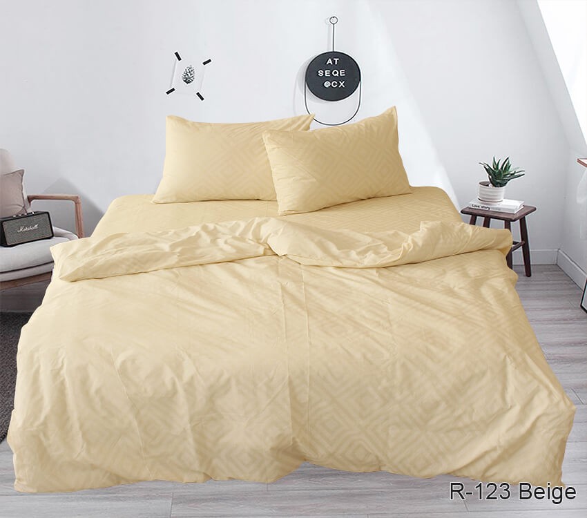 

Постельное белье бежевое из ранфорса TAG R123 beige Евро
