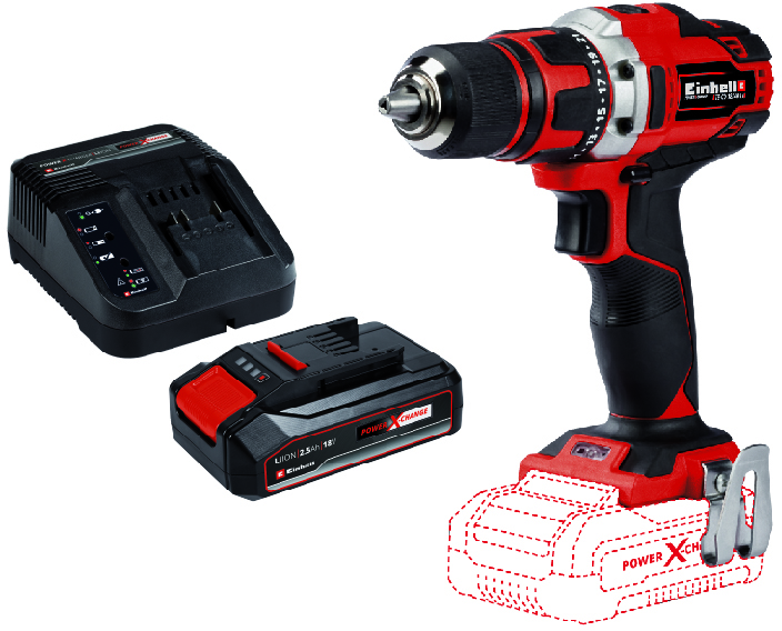 

Шурупокрут акумуляторний Einhell TE-CD 18/40 Li Kit 2.5 Ah (4513925-16)