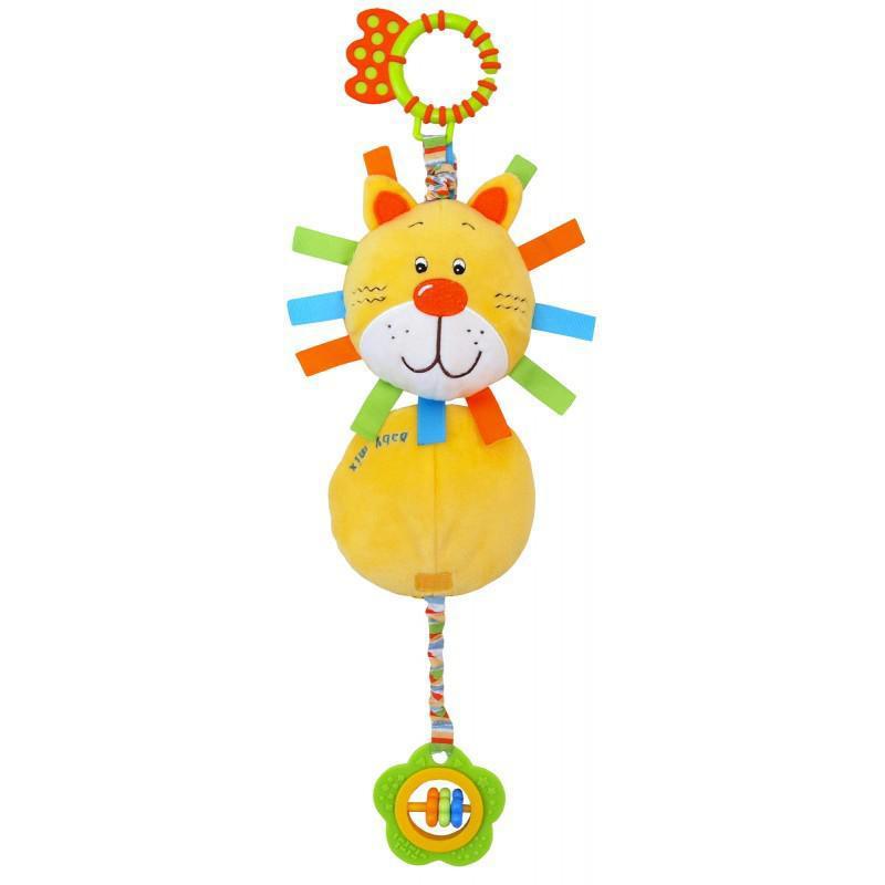 

Плюшевая подвеска с погремушкой и грызунком Baby Mix Лев, разноцветная (TE-8460-13)