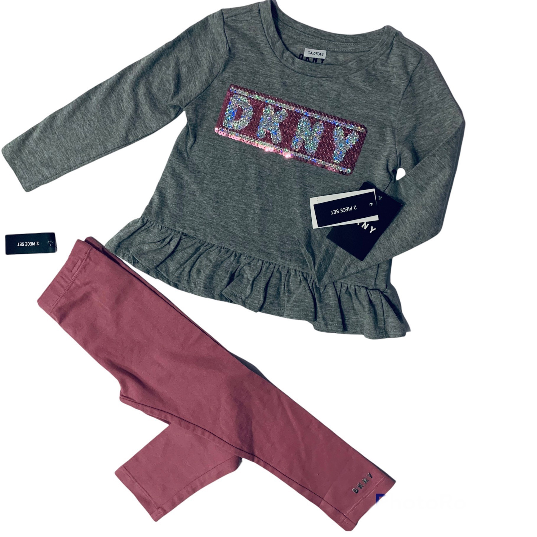

Комплект (лонгслив + лосины) DKNY 92 см Серый