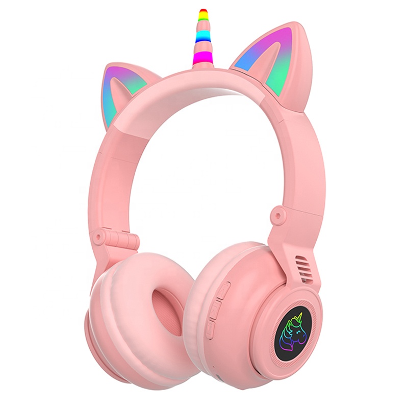

Беспроводные LED наушники Единорог с кошачьими ушками Единорог STN-27 Pink