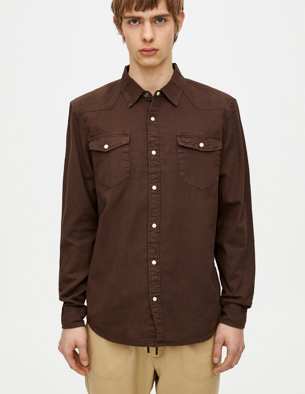 

Рубашка д/р PULL & BEAR М0116120 (9472/528/717) цвет коричневый, Рубашка д/р PULL & BEAR М0116120 (9472/528/717) цвет коричневый S