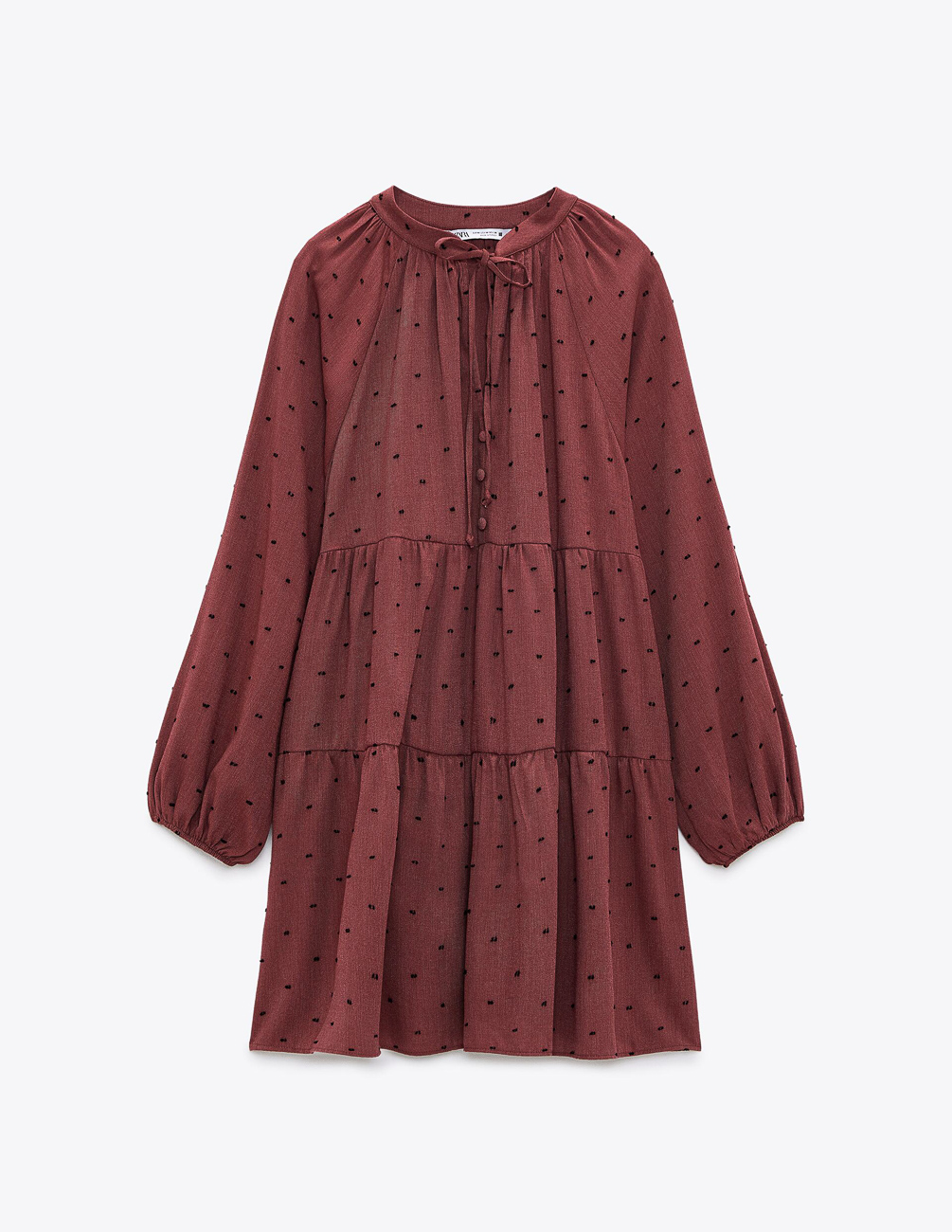 

Платье Zara Ж1078565 (7484/160/605) цвет бордовый L
