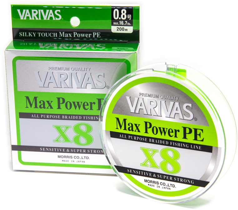 

Шнур Varivas Max Power PE X8 Lime 200 м #0.8 Lime Green (VA 13512)