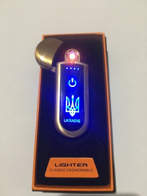 

Зажигалка USB с экраном Sanqiao XT-9020 Герб Украины Золотистая (99202)