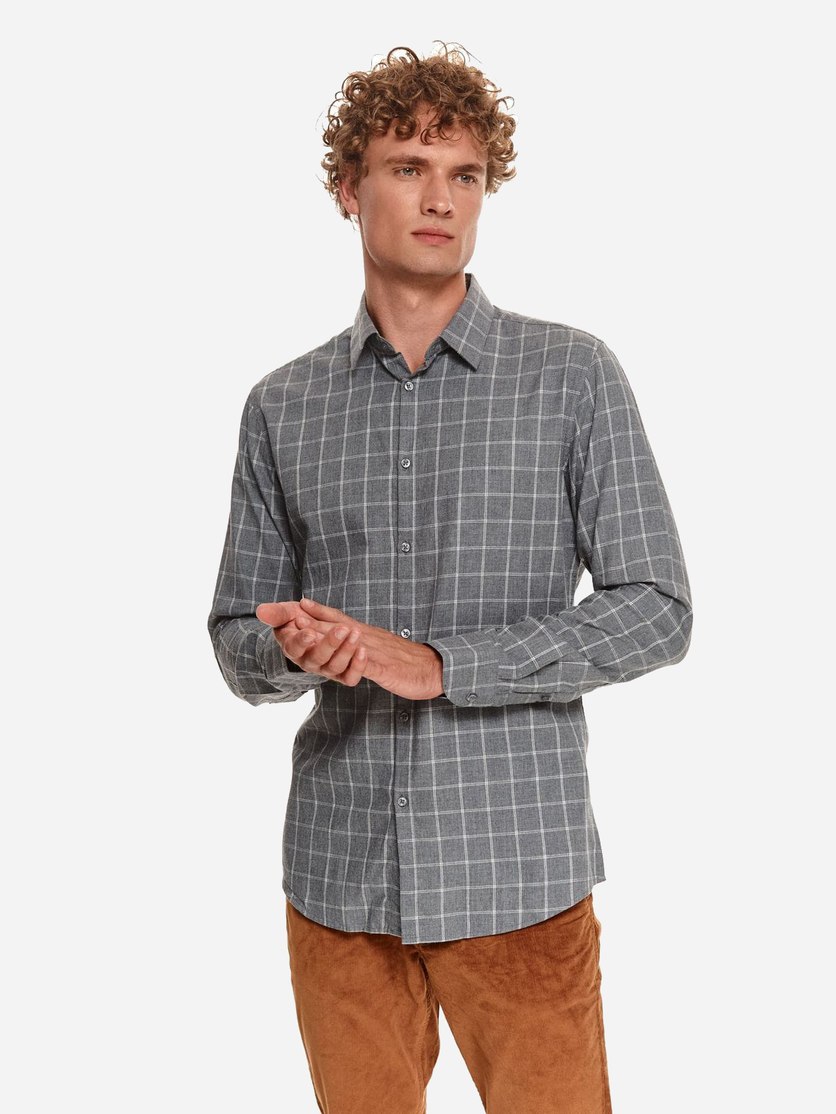 

Рубашка Top Secret SKL3269SZ / Серая, Рубашка Top Secret SKL3269SZ 42/43 Серая