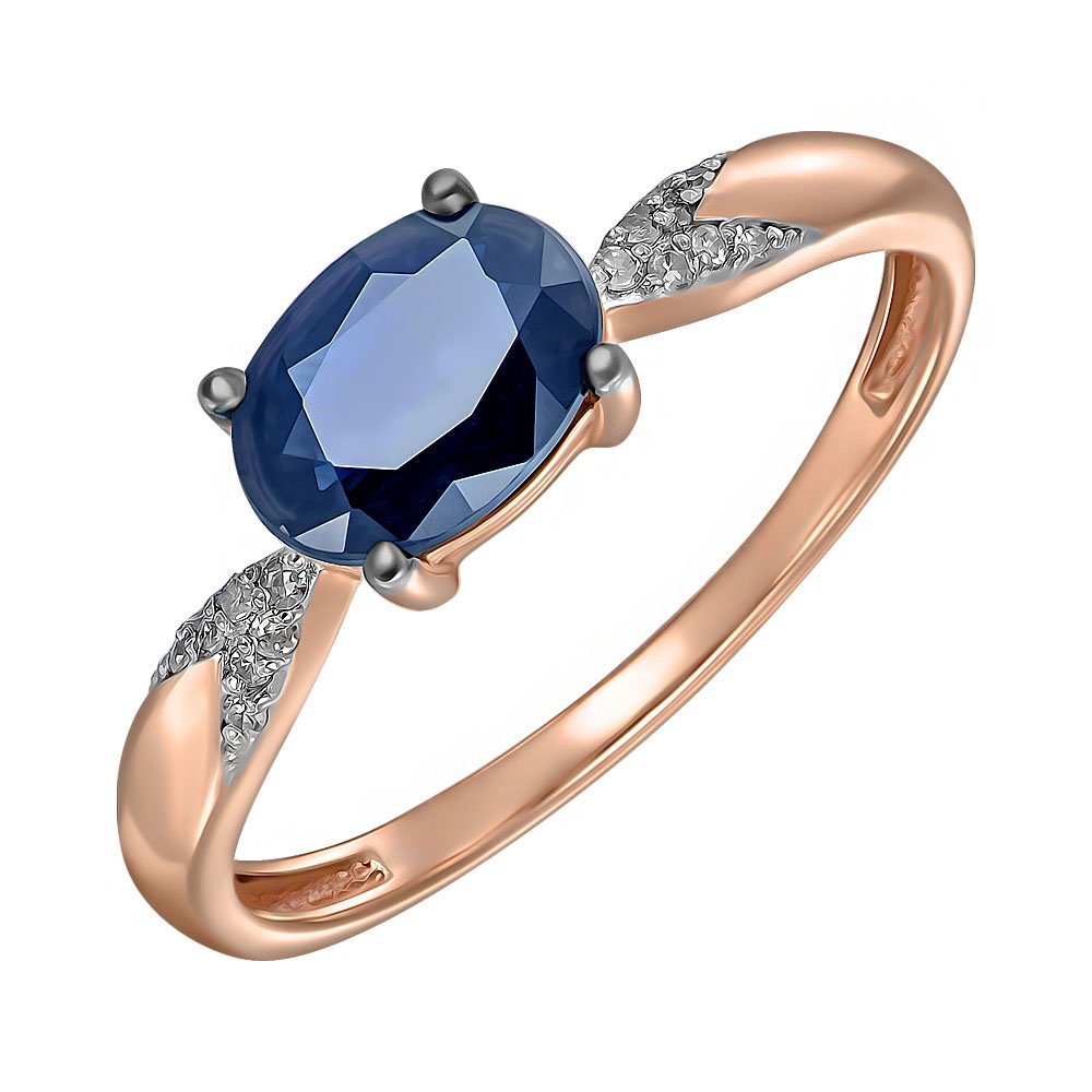 

Кольцо из красного золота с сапфиром и бриллиантами 000151479 16 размера