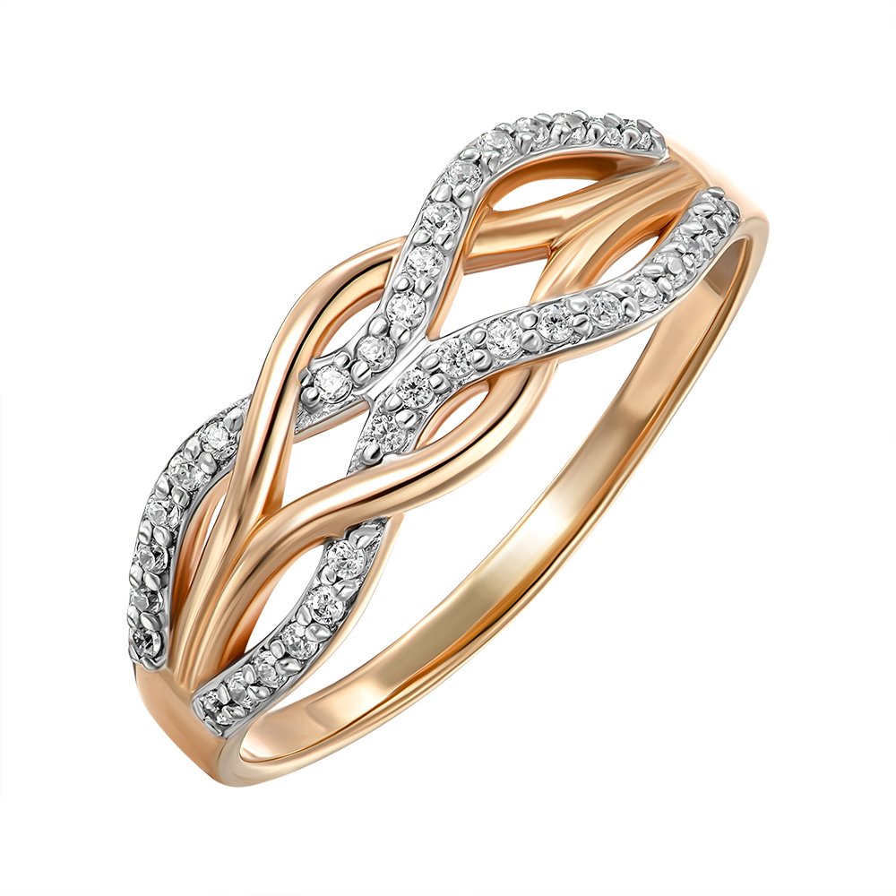 

Кольцо из комбинированного золота с фианитами 000149624 18.5 размера