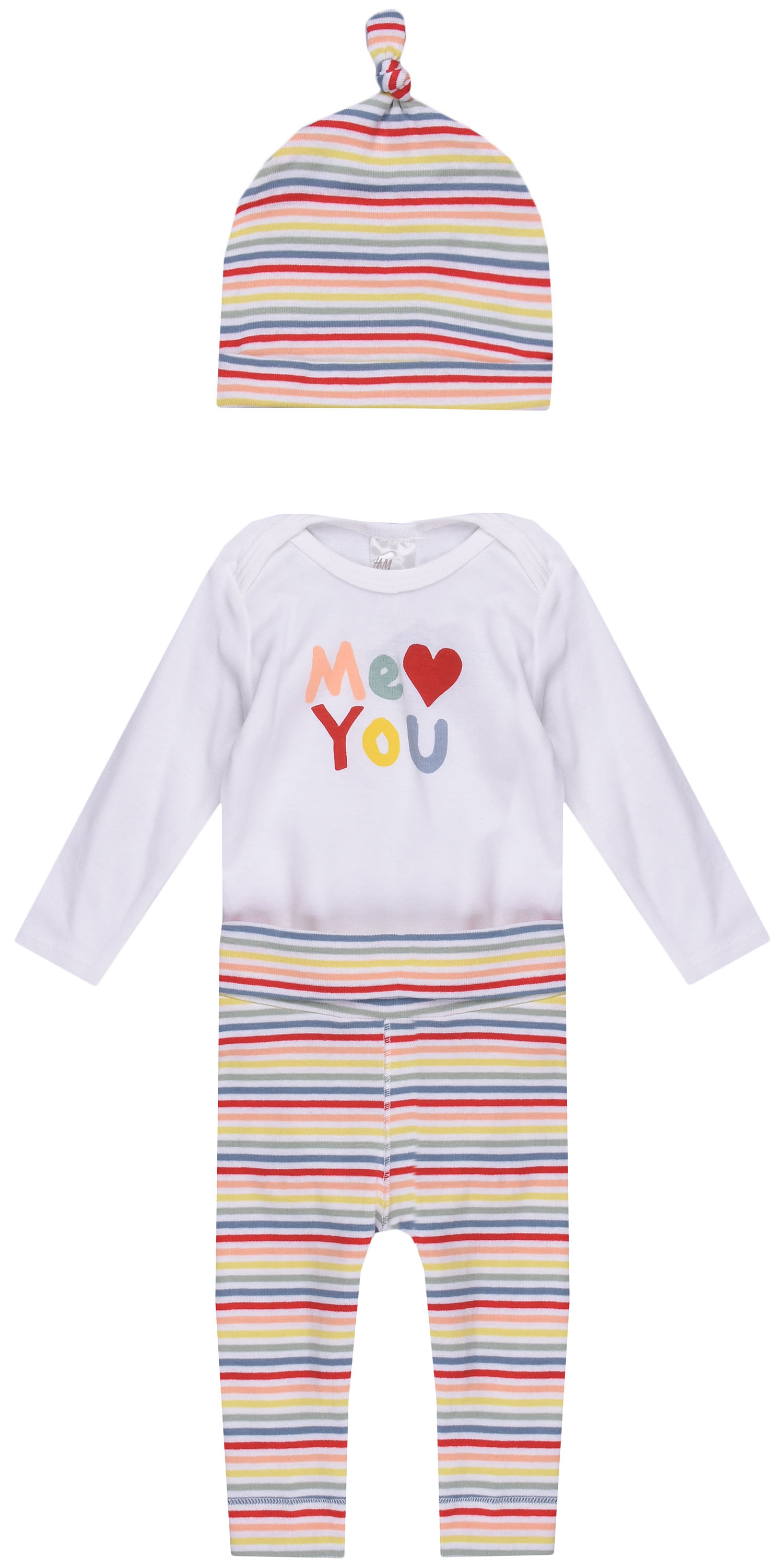 

Комплект (боди + штанишки + шапочка) H&M 5hm03200516 62 см Белый