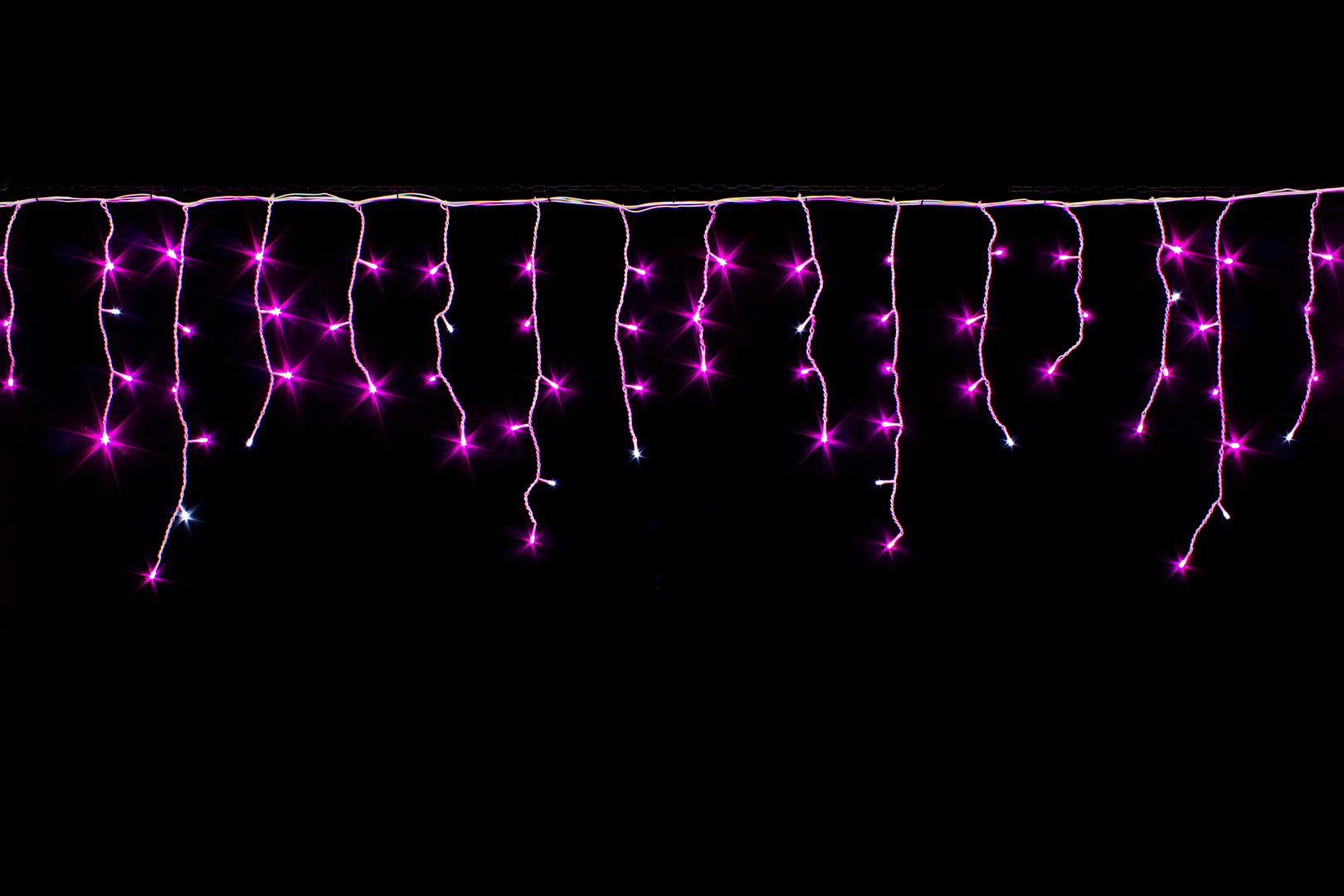 

Уличная гирлянда бахрома (2м*0.9м) flash на белом проводе фиолетовый с мерцанием белого холодного