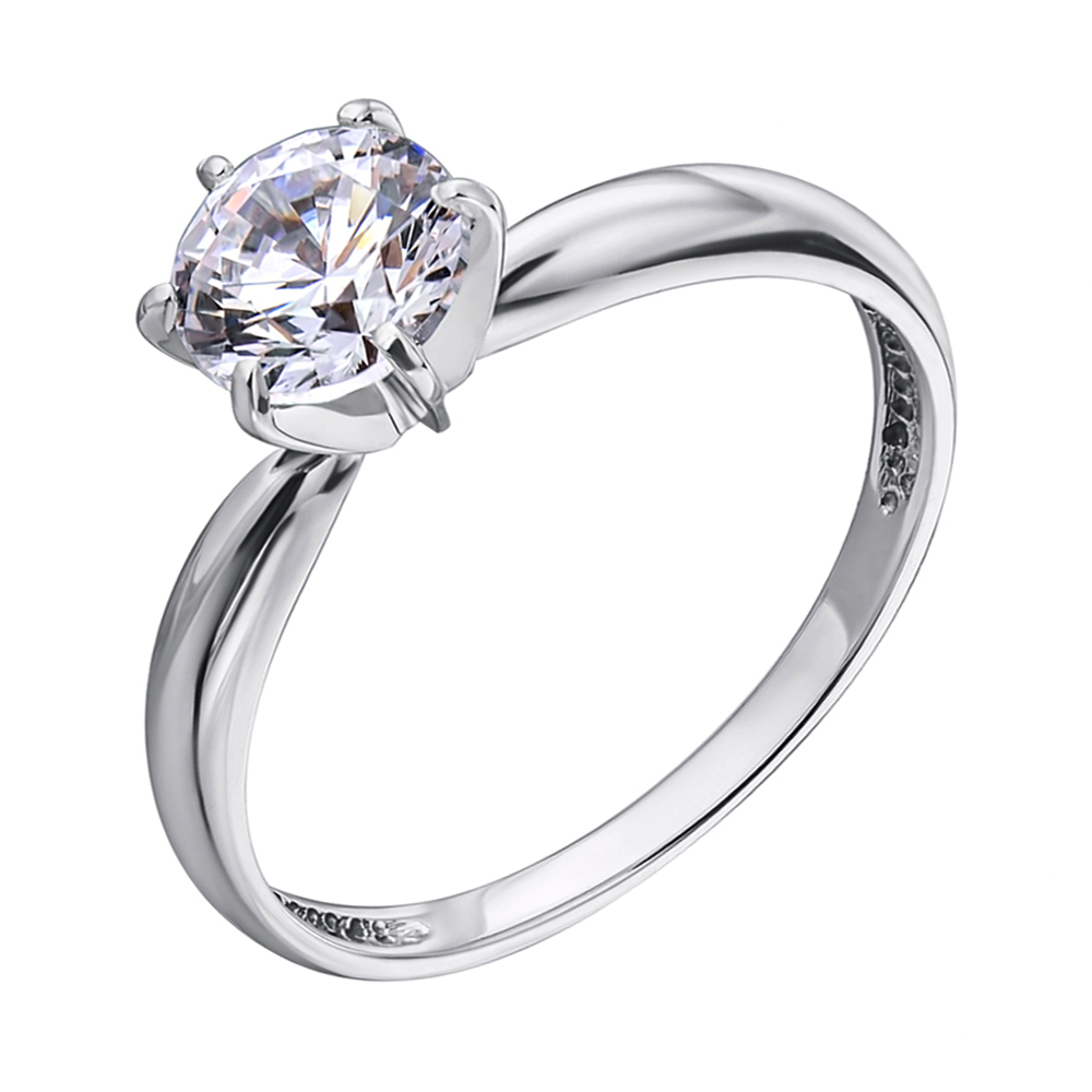 

Помолвочное кольцо из белого золота с фианитом S Zirconia 000036631 18 размера