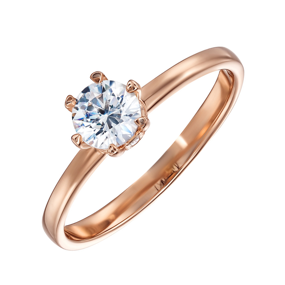 

Золотое кольцо в красном цвете с фианитом S Zirconia 000122273 16 размера