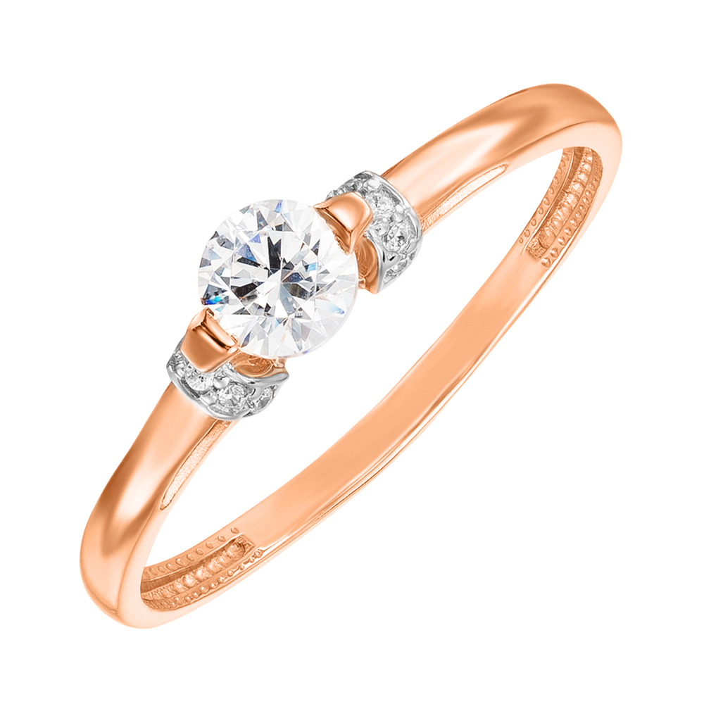 

Золотое кольцо в комбинированном цвете с фианитами S Zirconia 000137603 18 размера
